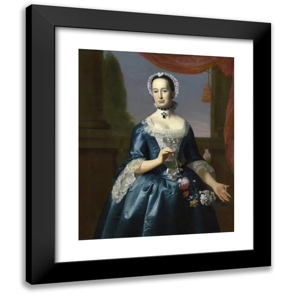 John Singleton Copley 12x14 Black Modern Framed Museum Art Print Titled - Anne Fairchild Bowler (Mrs. Metcalf Bowler) (C. 1763)