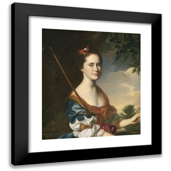 John Singleton Copley 12x14 Black Modern Framed Museum Art Print Titled - Elizabeth Gray Otis (Mrs. Samuel Alleyne Otis) (C. 1764)