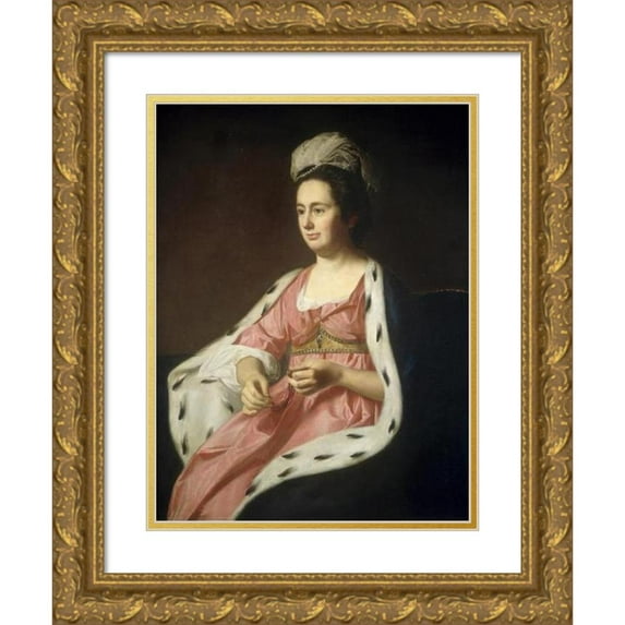 John Singleton Copley 12x14 Gold Ornate Wood Frame and Double Matted Museum Art Print Titled - Abigail Smith Babcock (Mrs. Adam Babcock) (C. 1774)