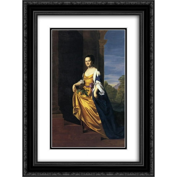 John Singleton Copley 2x Matted 18x24 Black Ornate Framed Art Print 'Mrs.Jeremiah Lee (Martha Swett)'