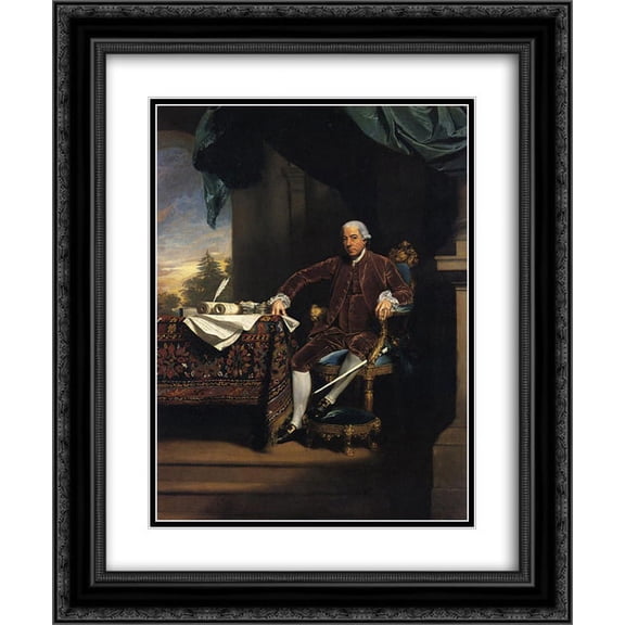 John Singleton Copley 2x Matted 20x24 Black Ornate Framed Art Print 'Henry Laurens'