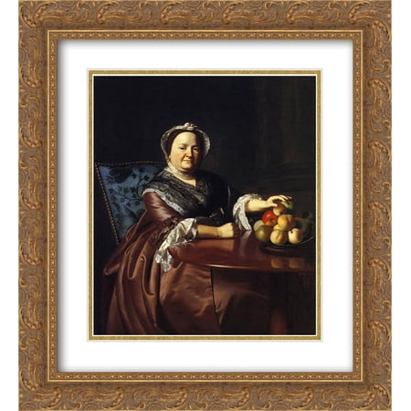 John Singleton Copley 2x Matted 20x24 Gold Ornate Framed Art Print 'Mrs. Ezekiel Gondthwait (Elizabeth Lewis)'