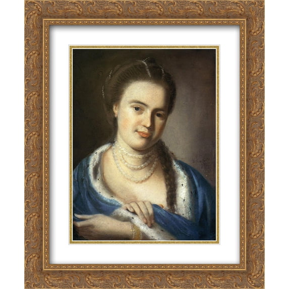 John Singleton Copley 2x Matted 20x24 Gold Ornate Framed Art Print 'Portrait of Mrs.Gawen Brown'