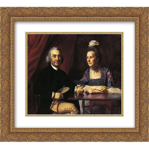 John Singleton Copley 2x Matted 24x20 Gold Ornate Framed Art Print 'Mr.and Mrs.Isaac Winslow'