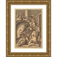 thumbnail image 1 of John Skippe 14x18 Gold Ornate Wood Frame and Double Matted Museum Art Print Titled - Two Shepherds and a Boy, 1 of 4