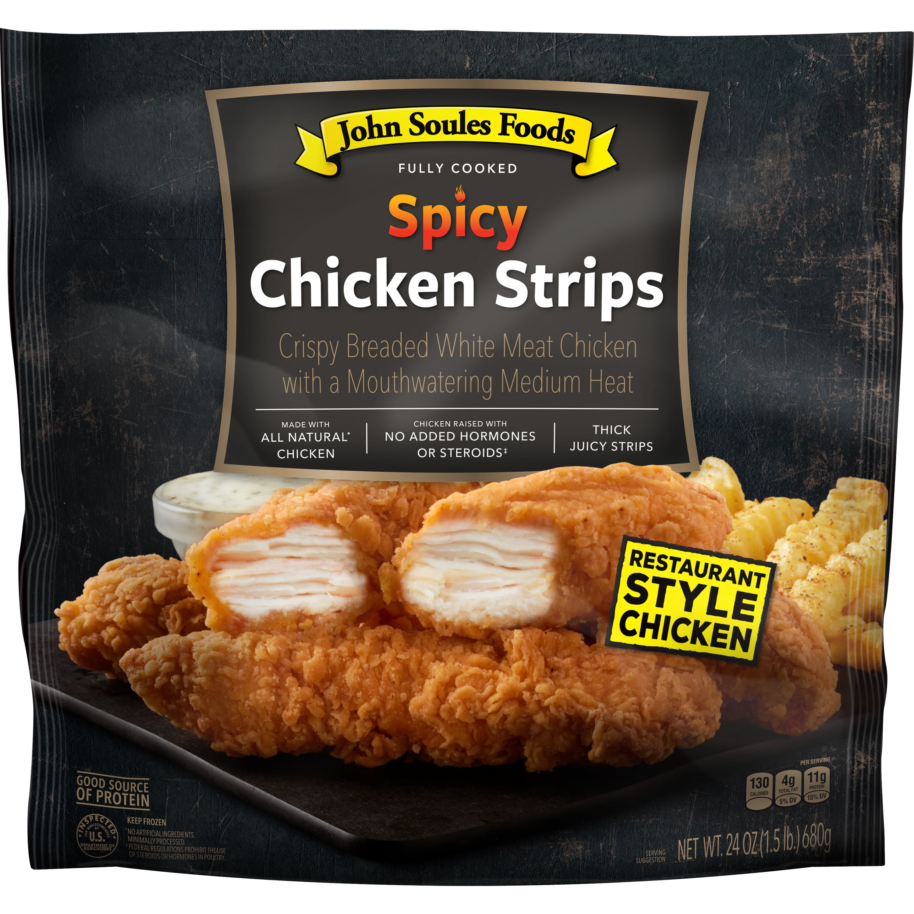 John Soules Foods, Fully Cooked, All Natural, Frozen Spicy Chicken