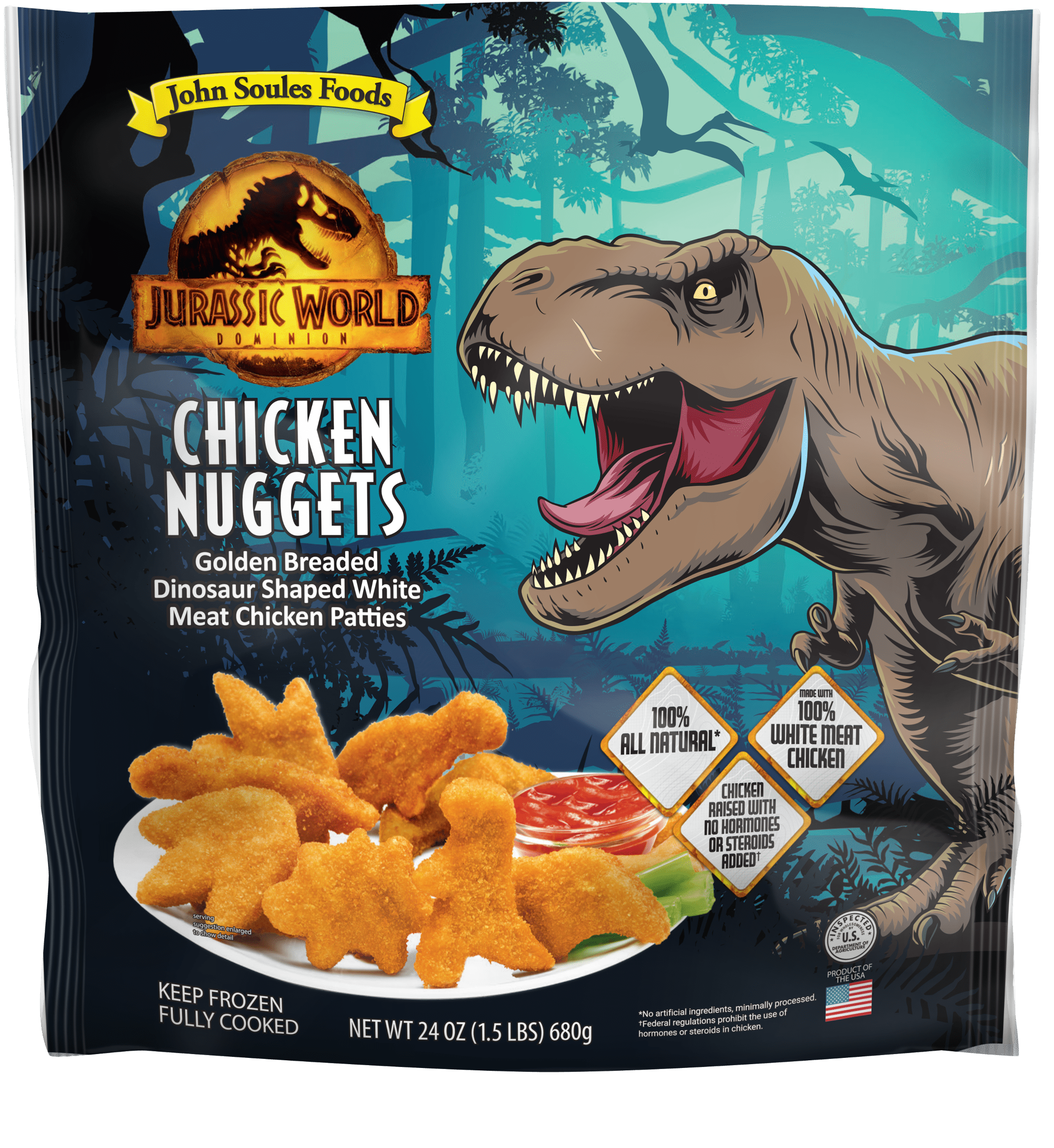 John Soules Foods Jurassic World Chicken Breast Nuggets, 24oz., 10g ...