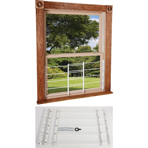 John Sterling 1135 Window Mount Adjustable 18", 42" Max Range, Steel Security Bar 2 Piece