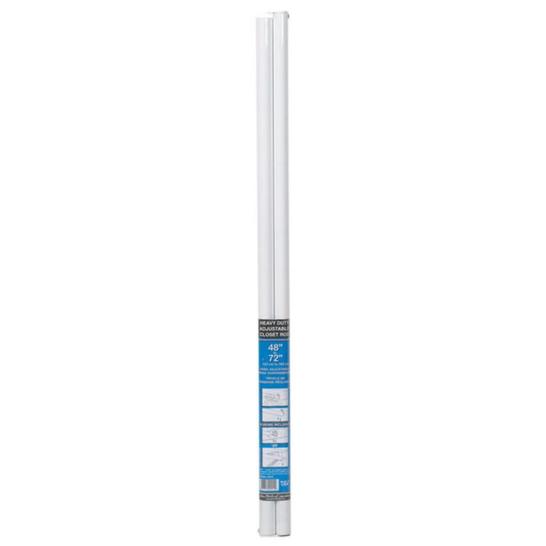 John Sterling Pro 48 in. L X 1-1/4 in. D Adjustable White Steel Closet Rod John Sterling Pro 48 in. L X 1-1/4 in. D Adjustable White Steel Closet Rod