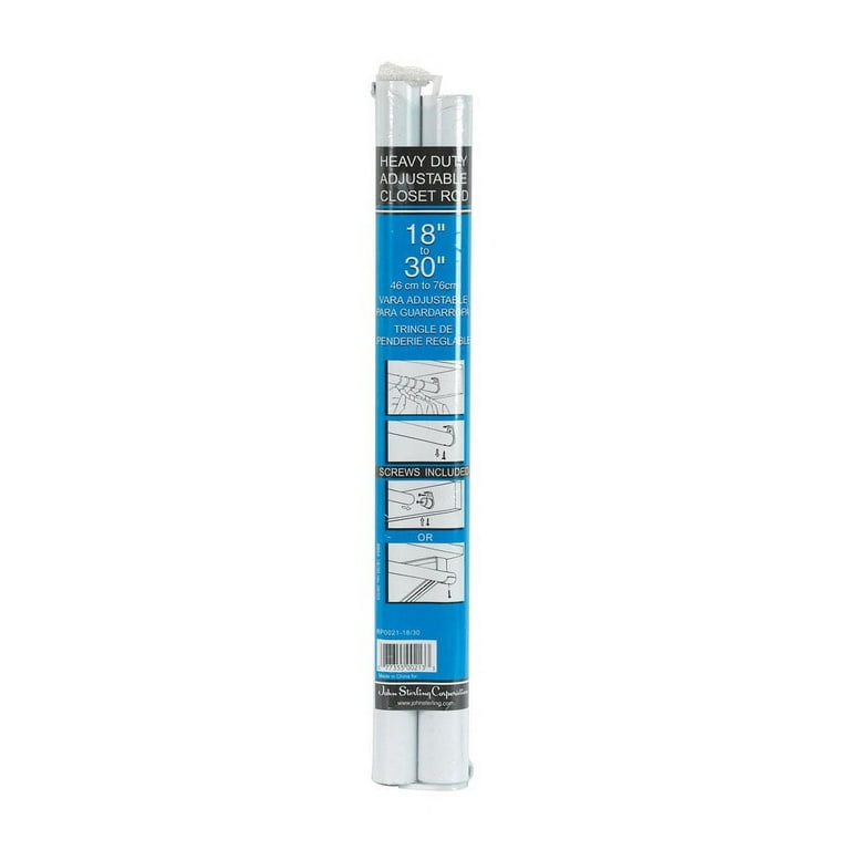 John Sterling Pro 48 in. L X 1-1/4 in. D Adjustable White Steel Closet Rod John Sterling Pro 48 in. L X 1-1/4 in. D Adjustable White Steel Closet Rod