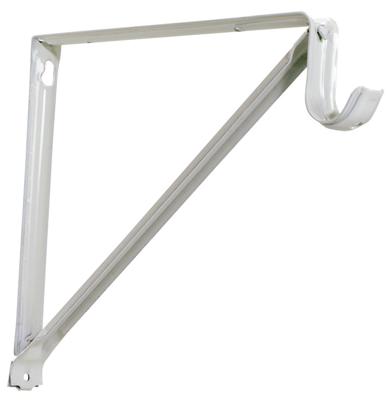John Sterling RP0044BWT Shelf & Rod Bracket, White, 16Gauge