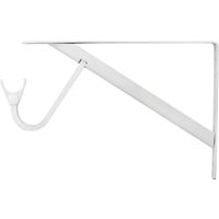 Max Duty 11'' White Steel Shelf and Rod Bracket with Snap-in Hook