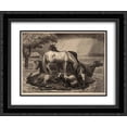 thumbnail image 1 of John Steuart Curry 2x Matted 24x20 Black Ornate Framed Art Print 'Sanctuary', 1 of 2