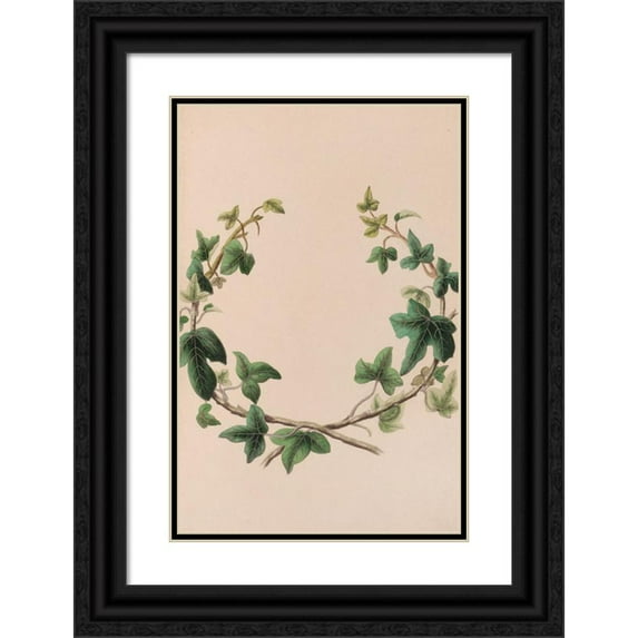 John Stevens Henslow 13x18 Black Ornate Wood Framed Double Matted Museum Art Print Titled - Wreath of Ivy (1840)