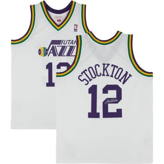 John Stockton Utah Jazz Autographed Mitchell and Ness 1991-92 White Swingman Jersey - Fanatics Authentic Certified