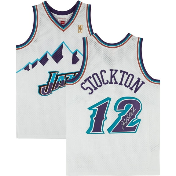 John Stockton Utah Jazz Autographed Mitchell and Ness 1996-97 White Swingman Jersey - Fanatics Authentic Certified