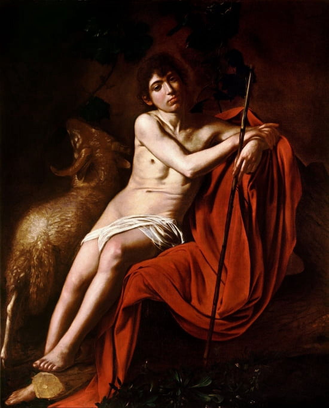 John The Baptist Canvas Art - Caravaggio (24 x 36)