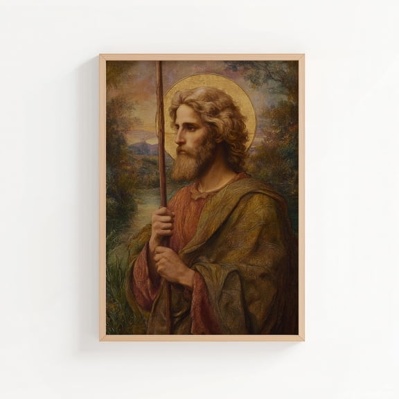 John The Baptist Print Saint John Style Christian Saint Wall Art, Unframed Paper Poster 8x10in