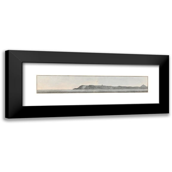 John Thomas Serres 14x6 Black Modern Framed Museum Art Print Titled - Folkstone Head