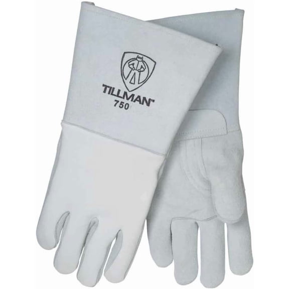 John Tillman X-Large 14" Pearl Gray Premium Elkskin CottonFoam Lined Stick Welders Gloves with Welted Fingers and Kevlar Thread Locking Stitch (TIL750XL)