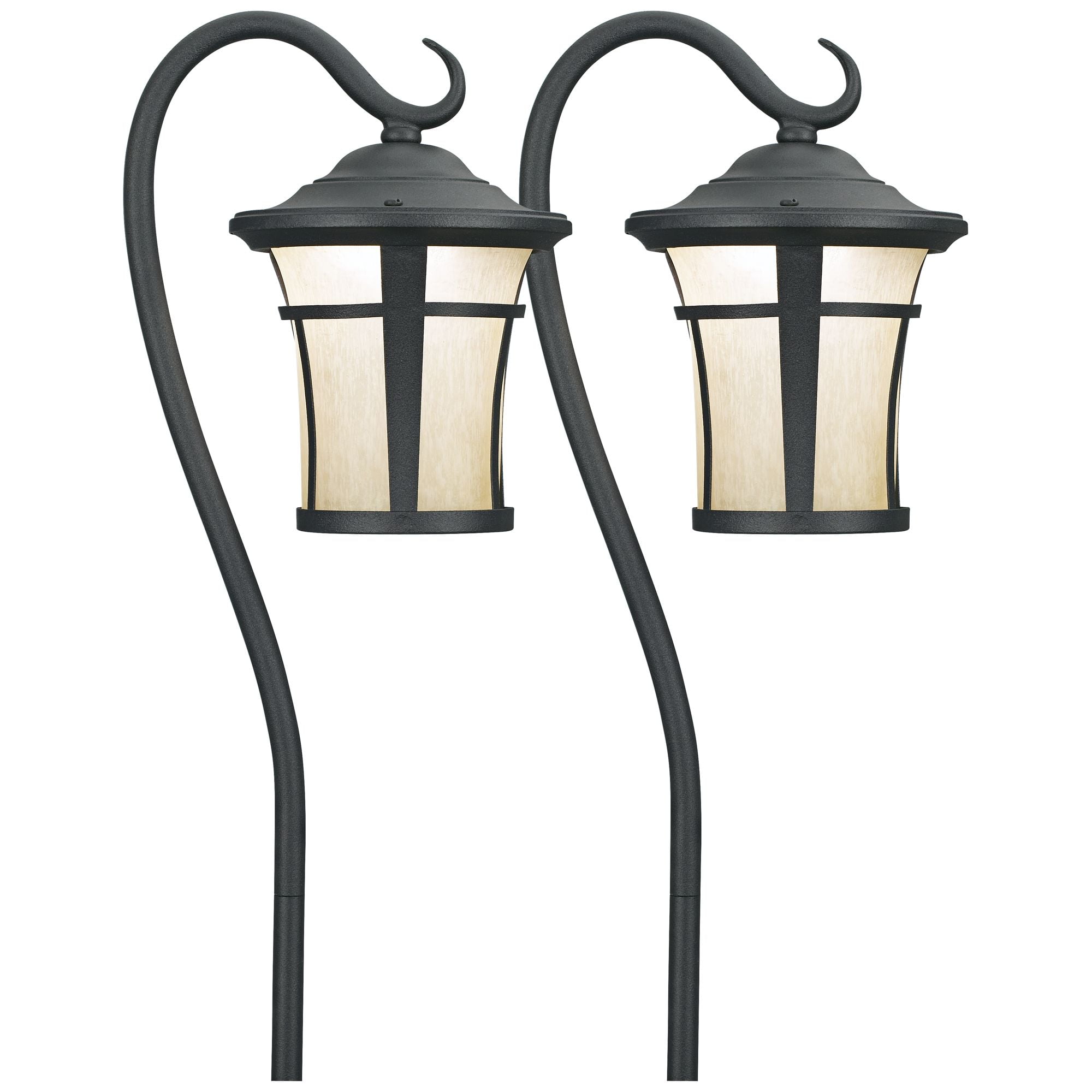 Textured Black Aluminum LED Pathway Lights Set of 2