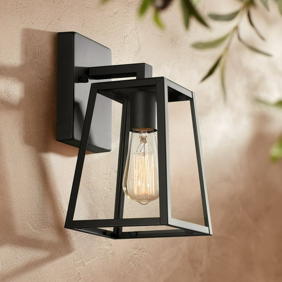 John Timberland Arrington Modern Outdoor Wall Light Fixture Mystic Black 10 3/4" Clear Glass for Post Exterior Barn Deck House Porch Yard Posts Patio