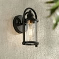 Yoenecea Outdoor Light Set - 19.3" Post Light & 14.6" Wall Light, Aluminum With Frosted Glass