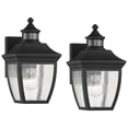 thumbnail image 1 of John Timberland Beaufort Vintage Outdoor Wall Light Fixtures Set of 2 Black Motion Sensor Dusk to Dawn 12" Clear Seedy Glass for Exterior, 1 of 8