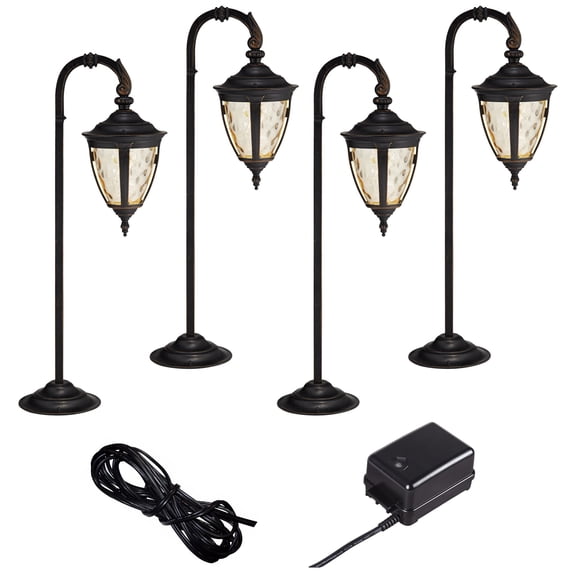 John Timberland Bellagio Bronze 6-Piece Down-Arm LED Landscape Path Light Set