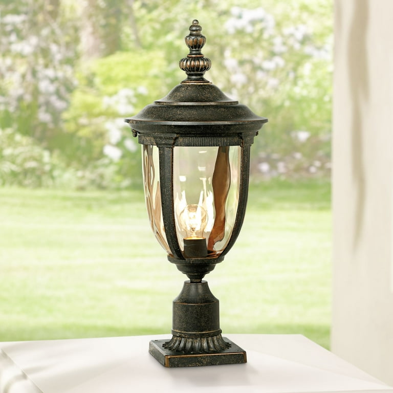 John Timberland Bellagio 22 3 4 High Bronze Post Light with Pier Mount Adapter