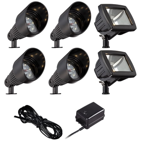 John Timberland 7 1/2" High Traditional Outdoor Spot and Path Light Landscape Kit Porch House LED Bulb Black Bronze Finish