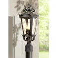 thumbnail image 1 of John Timberland Casa Marseille Vintage Outdoor Post Light Veranda Bronze Ornate Scroll 20 1/2" Champagne Hammered Glass for Exterior Desk House Porch, 1 of 4