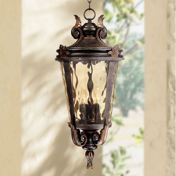 John Timberland Casa Marseille Vintage Rustic Outdoor Hanging Light Veranda Bronze Scroll 26 1 4 Champagne Water Glass for Post Exterior Barn Deck Walmart Business Supplies