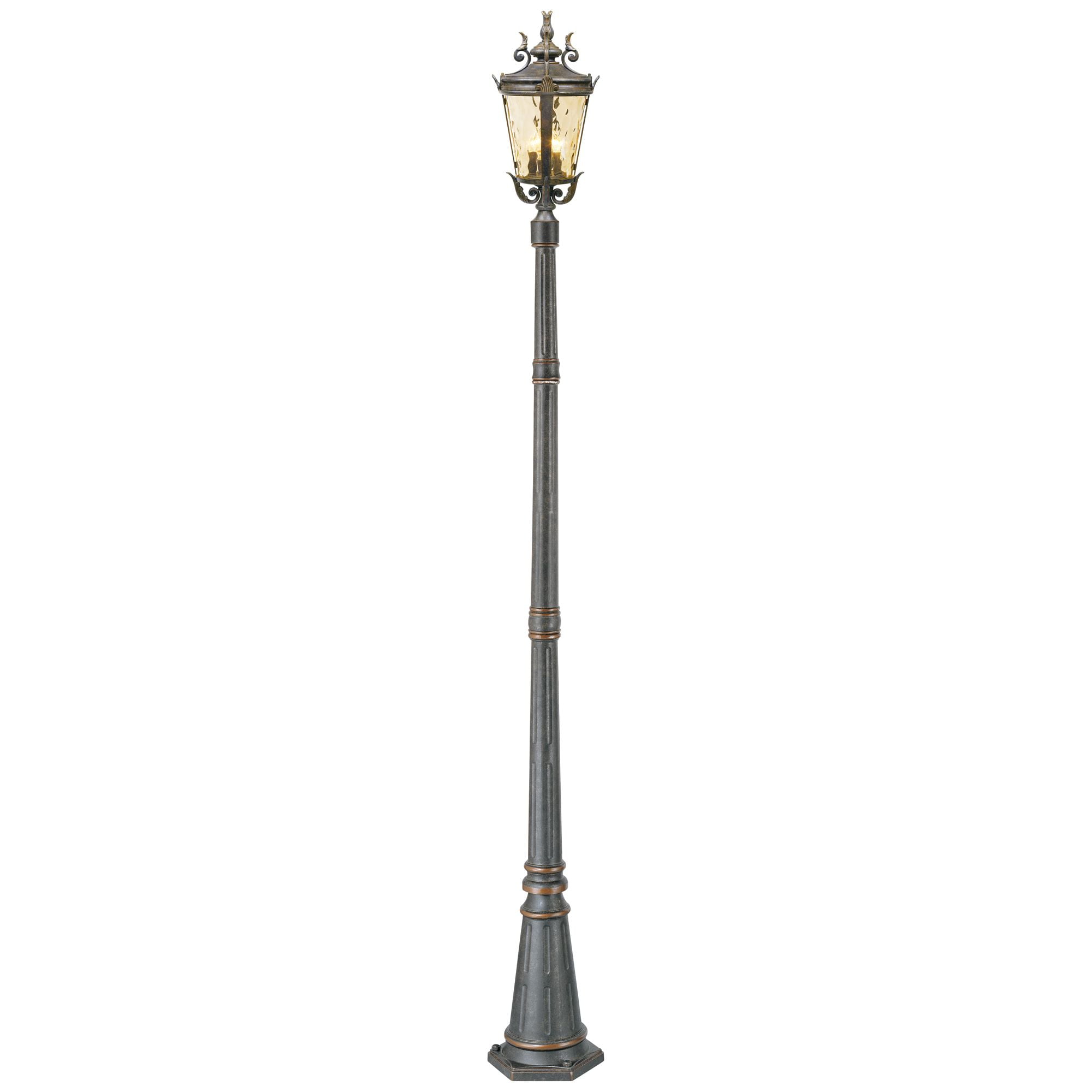 Marseille Bronze Traditional Outdoor Post Light with Champagne Glass