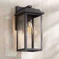 thumbnail image 1 of John Timberland Eastcrest Modern Outdoor Wall Light Fixture Textured Black 15 1/4" Clear Glass Panels for Post Exterior Barn Deck House Porch Yard, 1 of 8