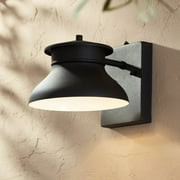 John Timberland Farmhouse Industrial Rustic Outdoor Barn Light Fixture Black LED Dusk to Dawn 6 for Exterior Deck House Porch Yard Patio Outside Roof