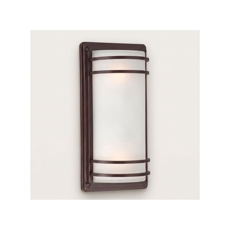 John Timberland Habitat Modern Outdoor Wall Light Fixture Rubbed Bronze 16" Opal Etched Glass for Post Exterior Barn Deck House Porch Yard Patio Home