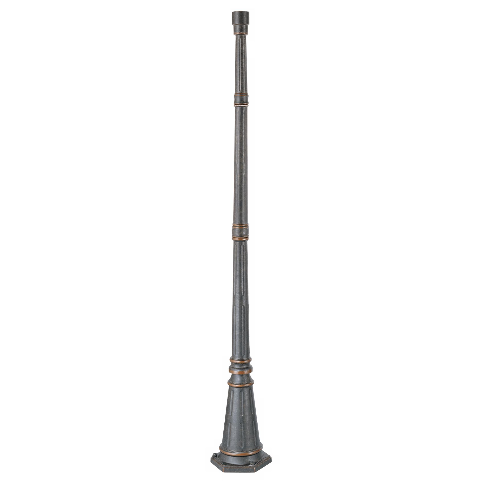 Hepworth Bronze 76.75" Outdoor Post Light with Gold Bands