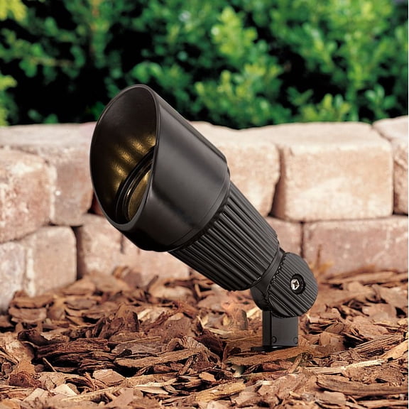 John Timberland Hooded 7 1/2" High Traditional Outdoor Landscape Spotlight Porch House Low Voltage LED Bulb Black Aluminum