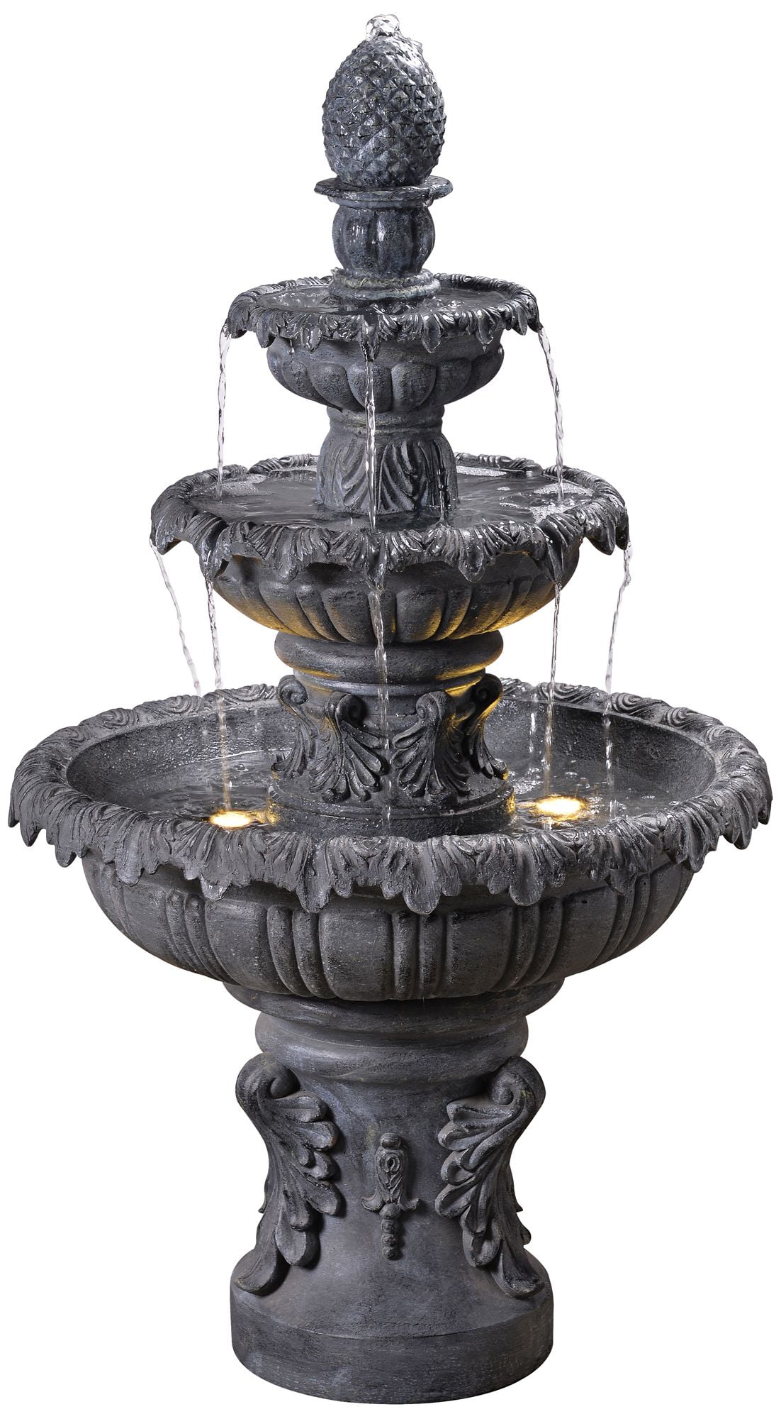 Ibiza 46" High 3-Tiered Gray Resin Outdoor Fountain