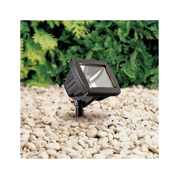 John Timberland Libra 4" High Traditional Outdoor Landscape Flood Light Porch House Low Voltage LED Bulb Black Glass Shade