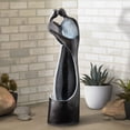 thumbnail image 1 of Modern Couple 47" High Large Indoor Outdoor Decor Black Resin Floor Fountain with Light LED Outside Garden Patio, 1 of 8