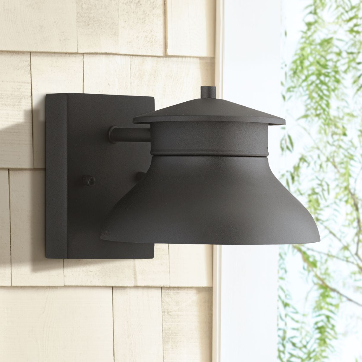 Danbury Black Steel Outdoor Wall Mount Sconce Light