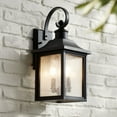 thumbnail image 1 of John Timberland Moray Bay Mission Outdoor Wall Light Fixture Black 17 3/4" Clear Seedy Glass for Post Exterior Barn Deck House Porch Yard Posts Patio, 1 of 9