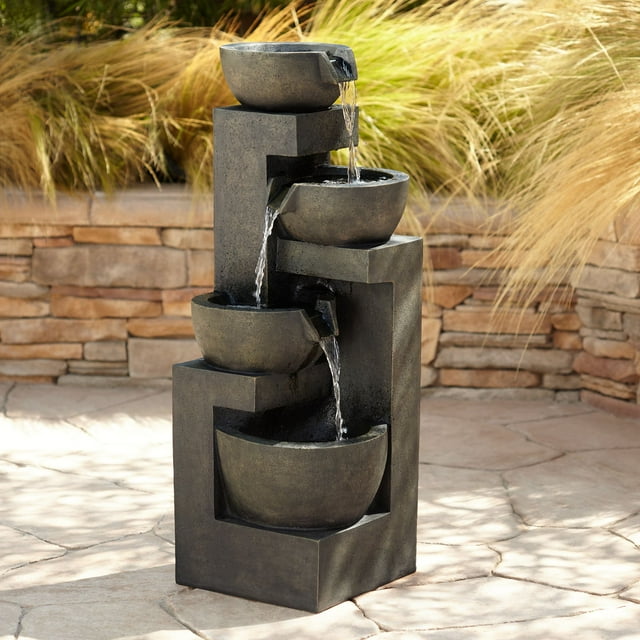 John Timberland Outdoor Floor Water Fountain with Light LED 41 1/2 ...