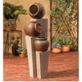 thumbnail image 1 of Three Jug and Pillar 35 1/2" High Large Rustic Indoor Outdoor Decor Faux Stone Floor Fountain Cascade Flow, 1 of 6