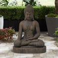 thumbnail image 1 of John Timberland Sitting Buddha Statue Sculpture Zen Asian Decor Outdoor Garden Yard Dark Sandstone Faux Stone Finish 29 1/2" High, 1 of 7