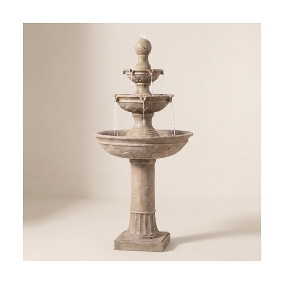 Stafford 48" High Large Traditional Italian Indoor Outdoor Decor Faux Stone Floor Fountain 3-Tier Outside
