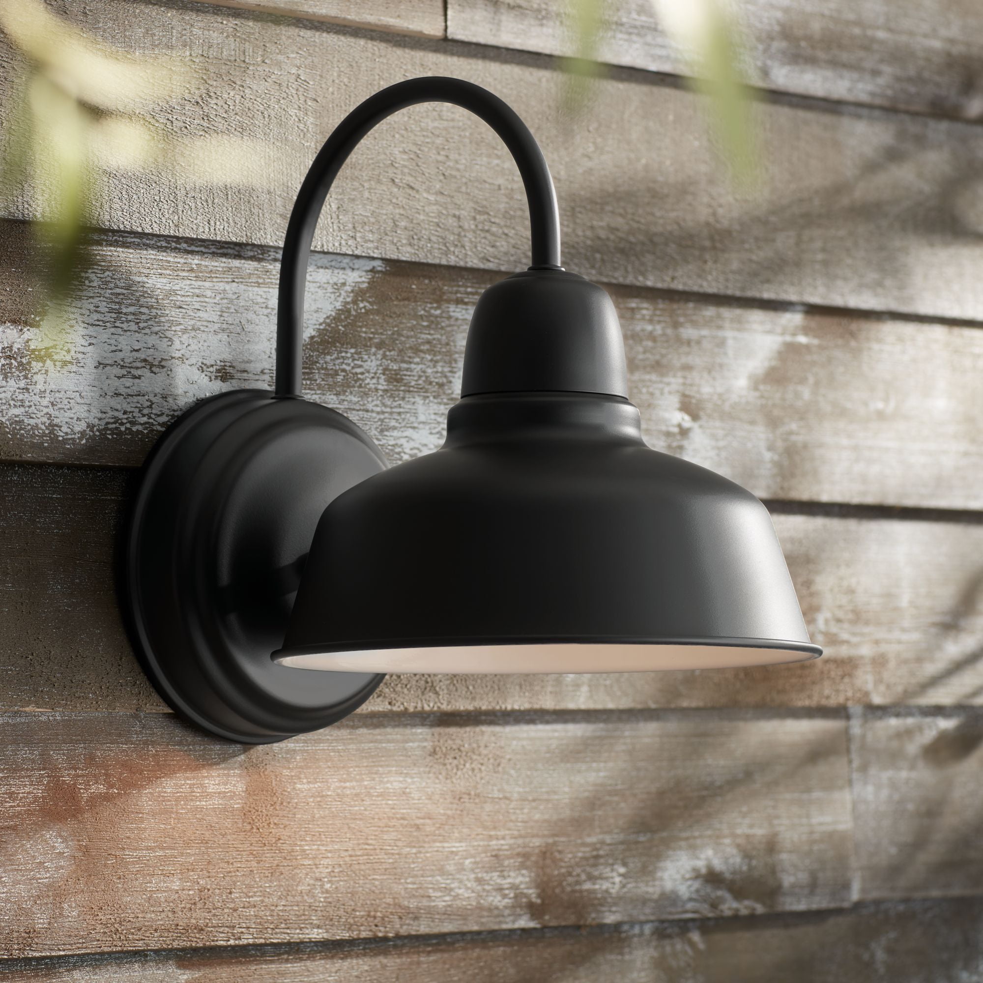 John Timberland Urban Barn Rustic Industrial Farmhouse Outdoor Wall Light Fixture Black Gooseneck Arm 11 1/4" for Post Exterior Barn Deck House Porch