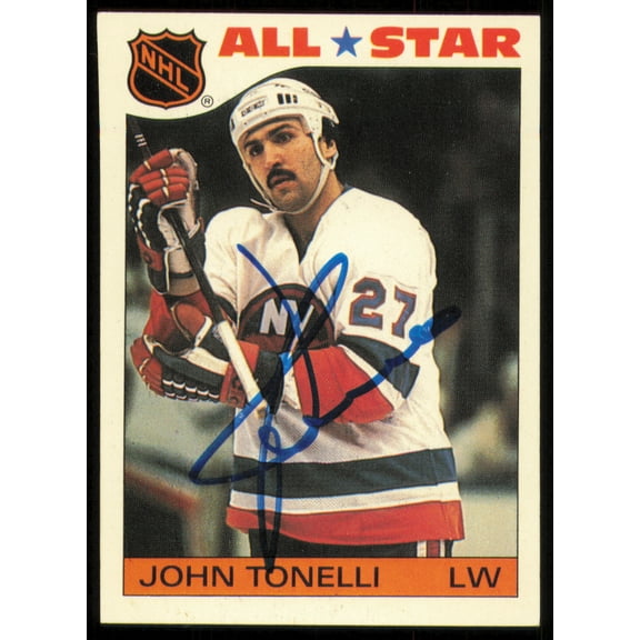 John Tonelli Autographed 1985-86 Topps All Star Sticker Card #7 New York Islanders SKU #255087